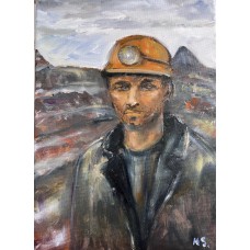 “Miners of Ukraine” – Original Donbas Miners Diptych, Oil on Canvas | Marina Stognieva